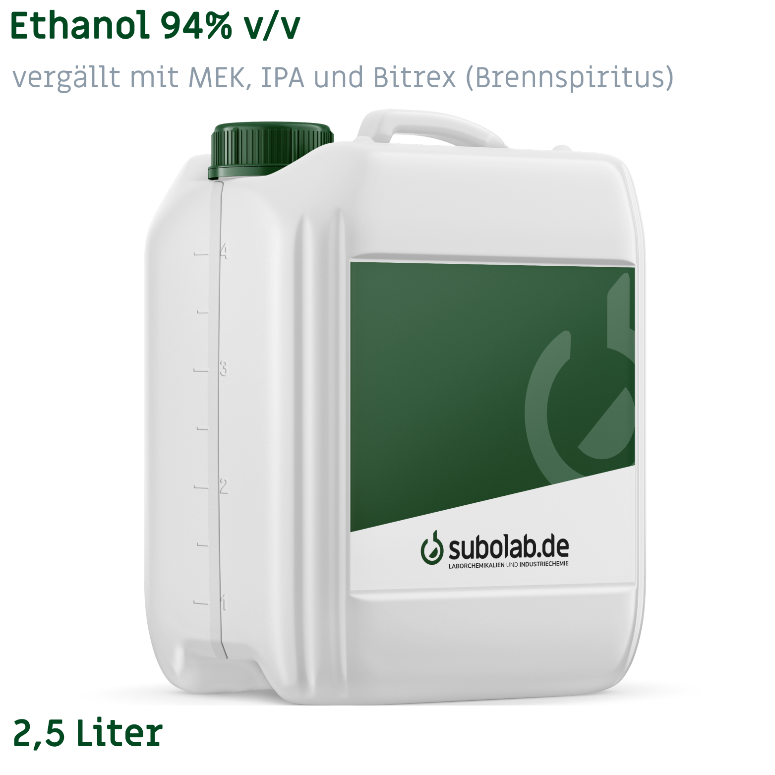 Bild von Ethanol 94% v/v vergällt mit MEK, IPA und Bitrex (Brennspiritus) (2,5 Liter)