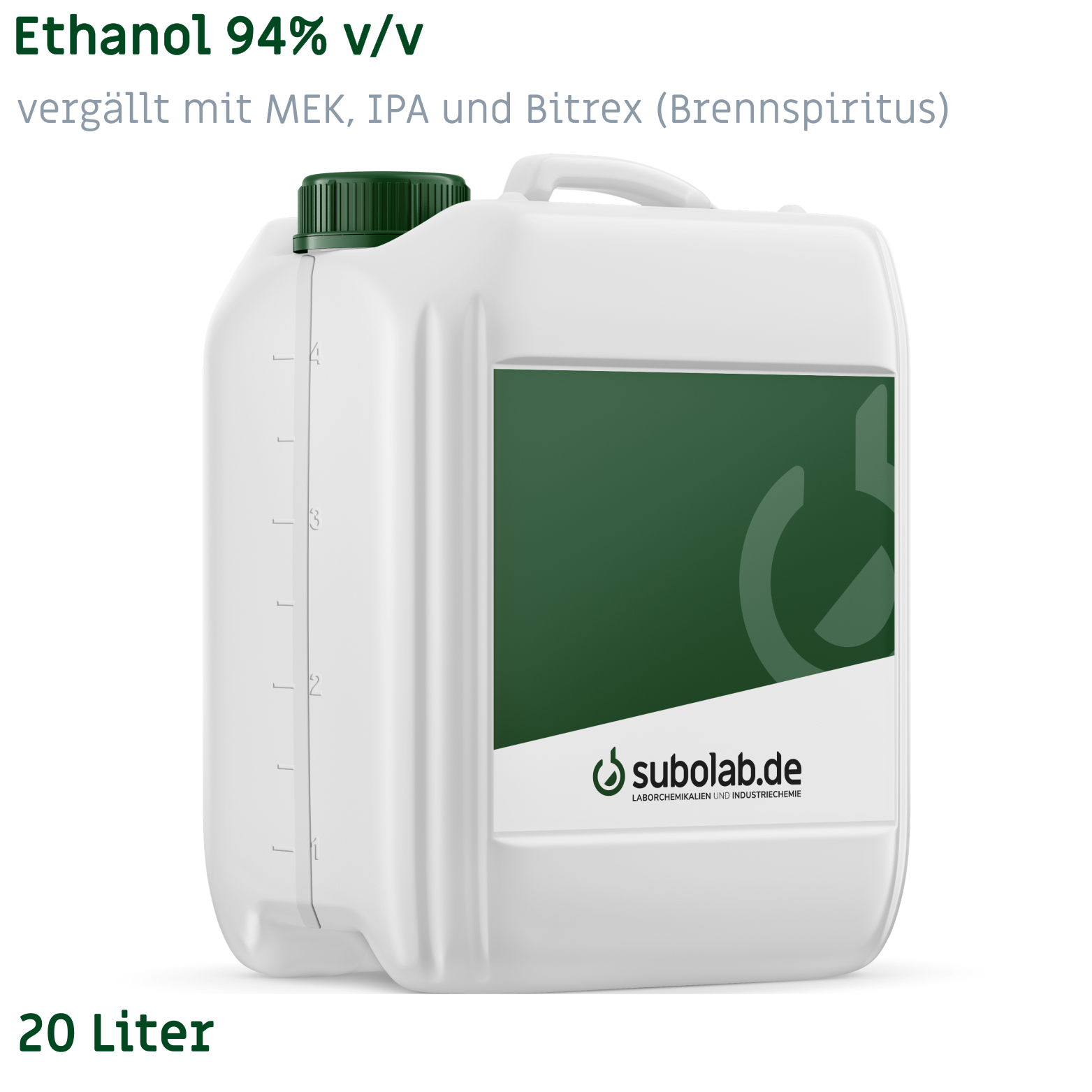 Bild von Ethanol 94% v/v vergällt mit MEK, IPA und Bitrex (Brennspiritus) (20 Liter)