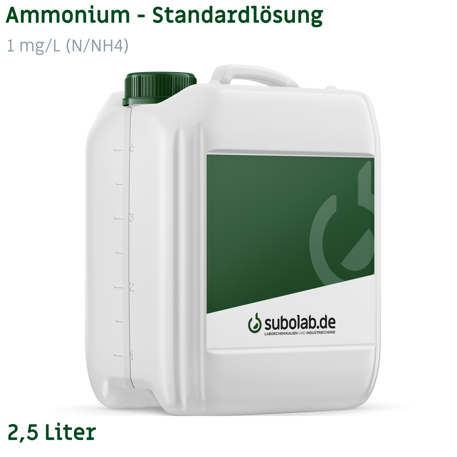 Bild von Ammonium - Standardlösung 1 mg/L (N/NH4) (2,5 Liter)