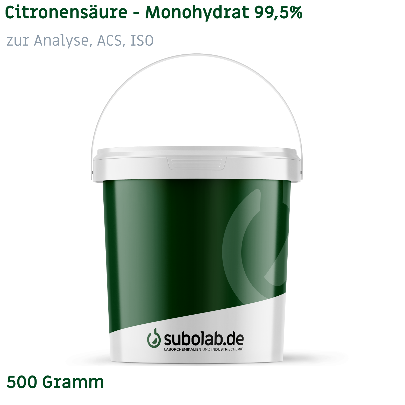 Bild von Citronensäure - Monohydrat 99,5% zur Analyse, ACS, ISO (500 Gramm)