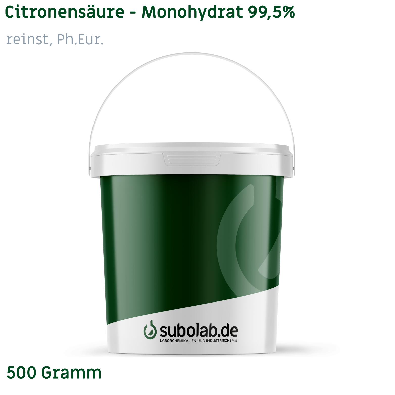 Bild von Citronensäure - Monohydrat 99,5% reinst, Ph.Eur. (500 Gramm)