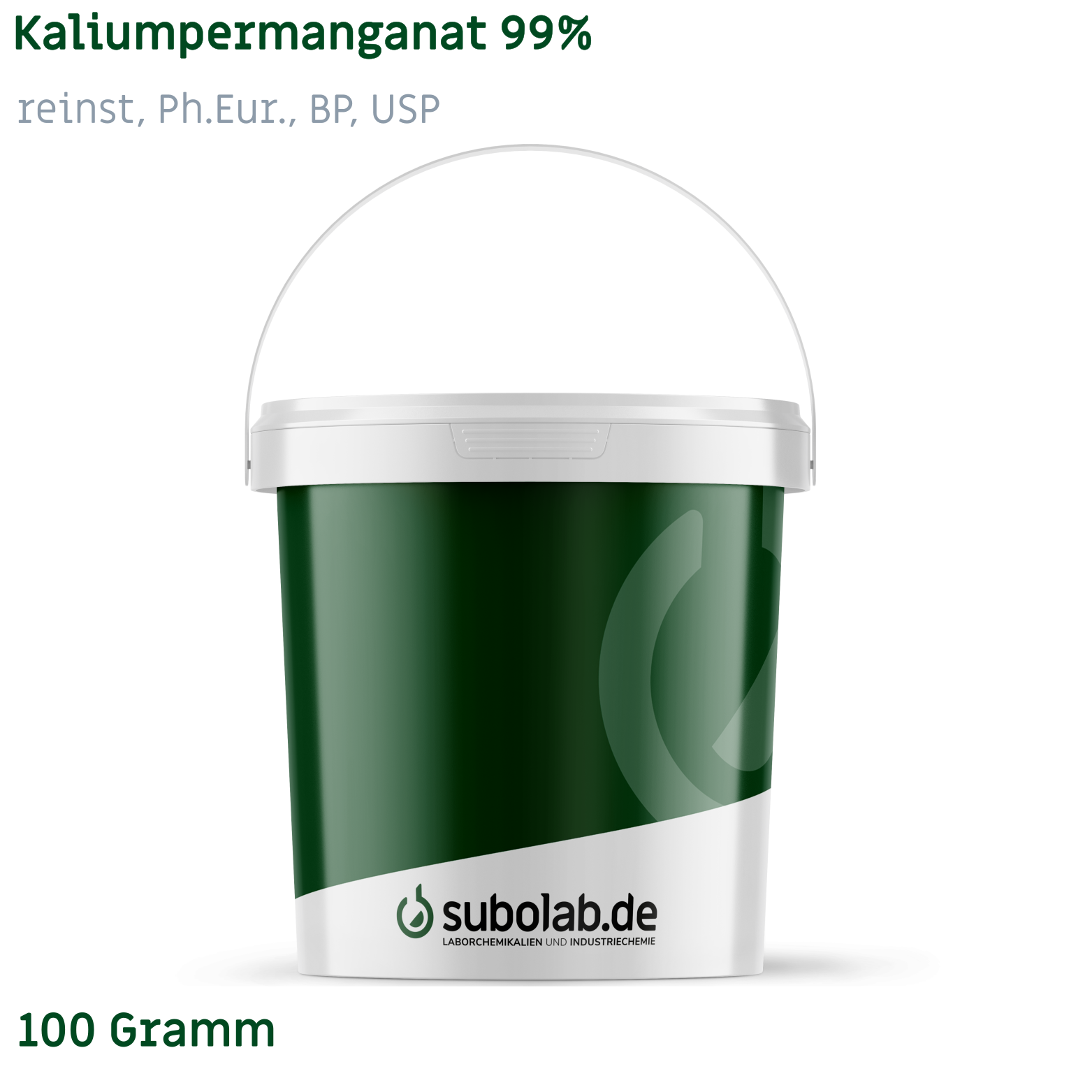 Bild von Kaliumpermanganat 99% reinst, Ph.Eur., BP, USP (100 Gramm)