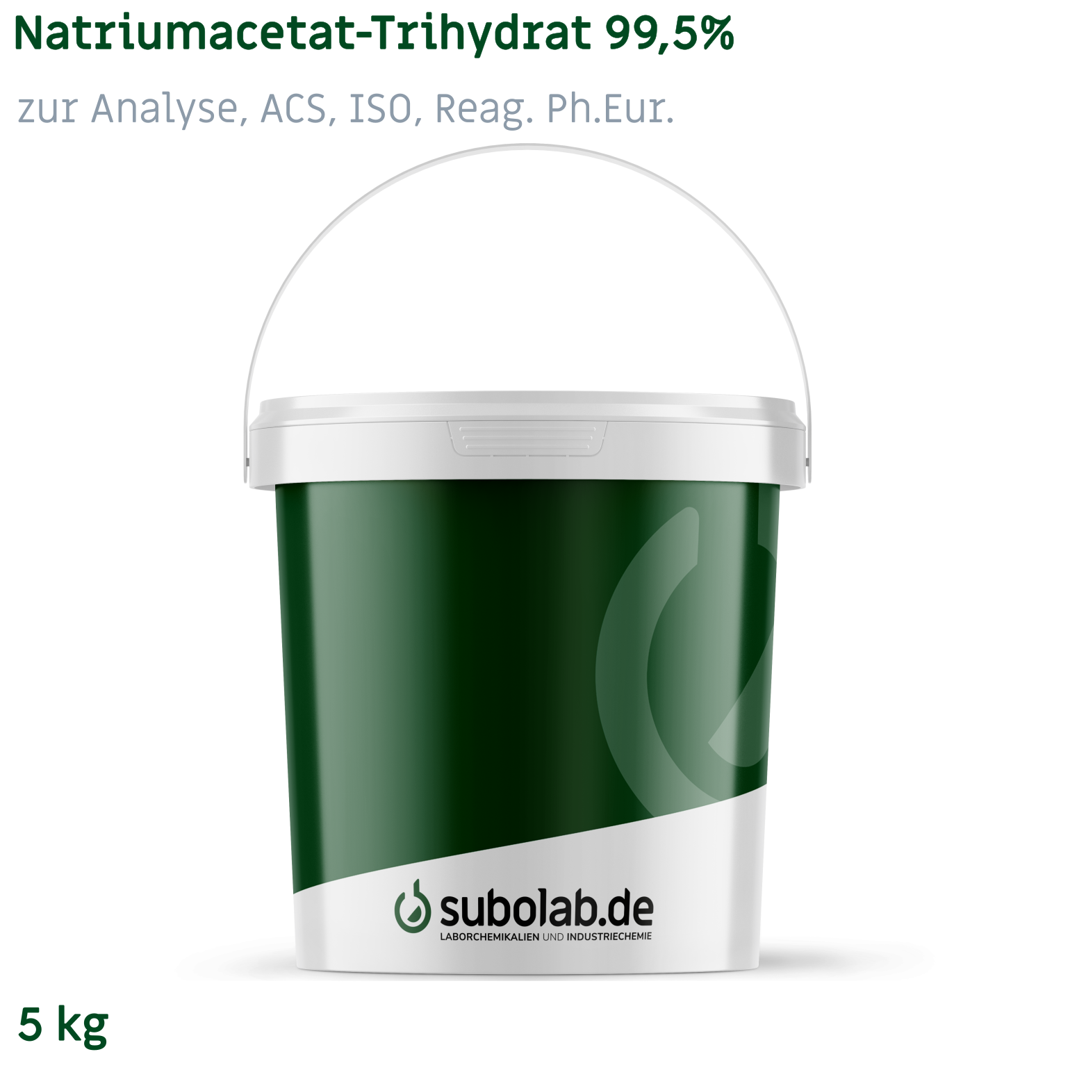 Bild von Natriumacetat - Trihydrat 99,5% zur Analyse, ACS, ISO, Reag. Ph.Eur. (5 kg)