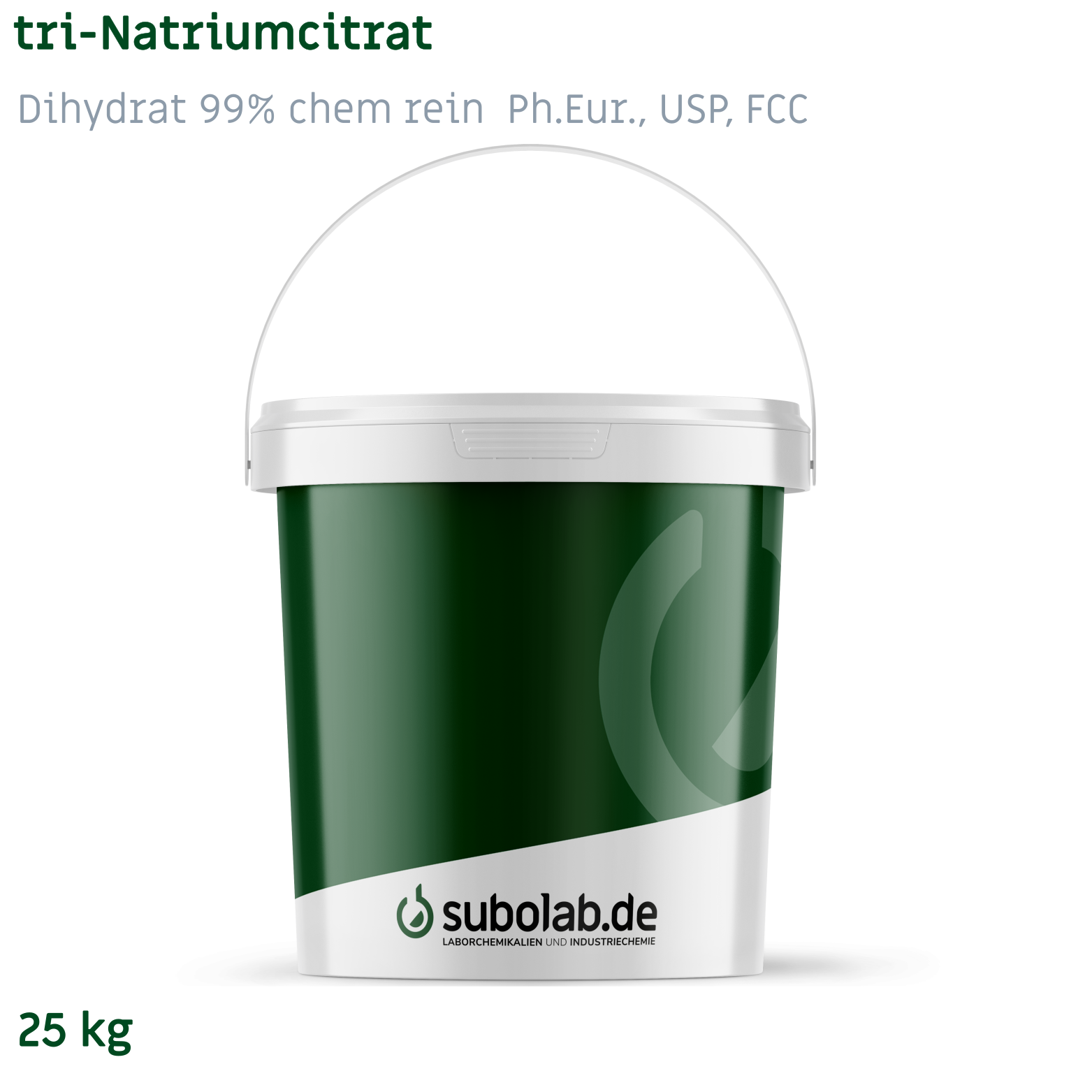 Bild von tri-Natriumcitrat - Dihydrat 99% chem rein  Ph.Eur., USP, FCC (25 kg)