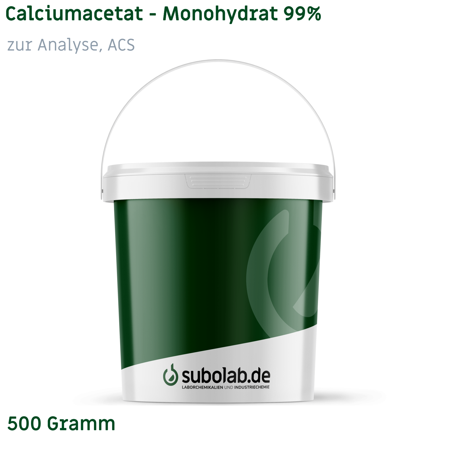 Bild von Calciumacetat - Monohydrat 99% zur Analyse, ACS (500 Gramm)