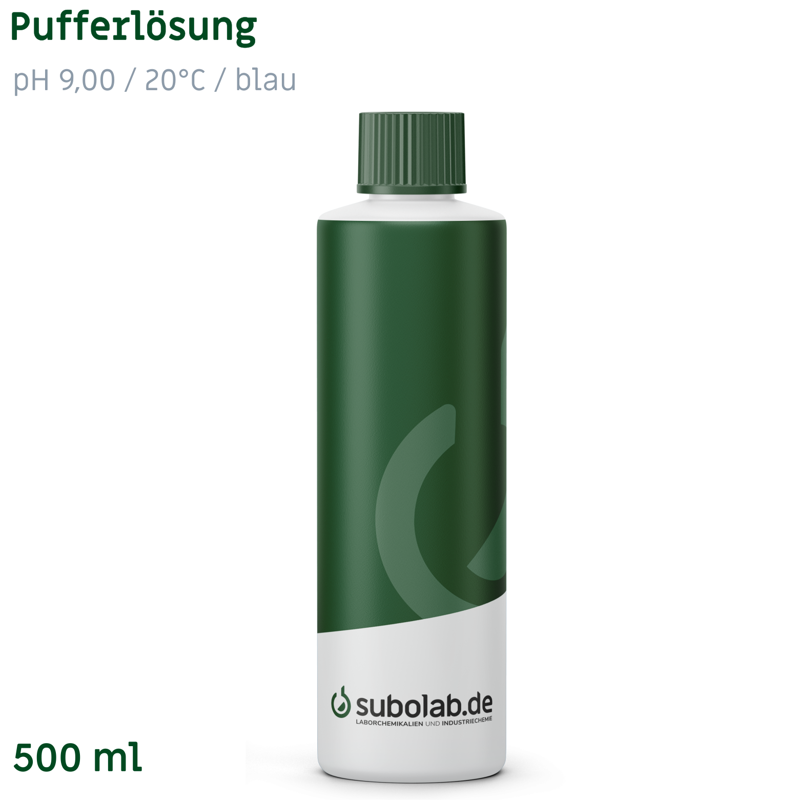 Bild von Pufferlösung pH 9,00 / 20°C / blau (Borsäure, Kaliumchlorid, Natronlauge) (500 ml)