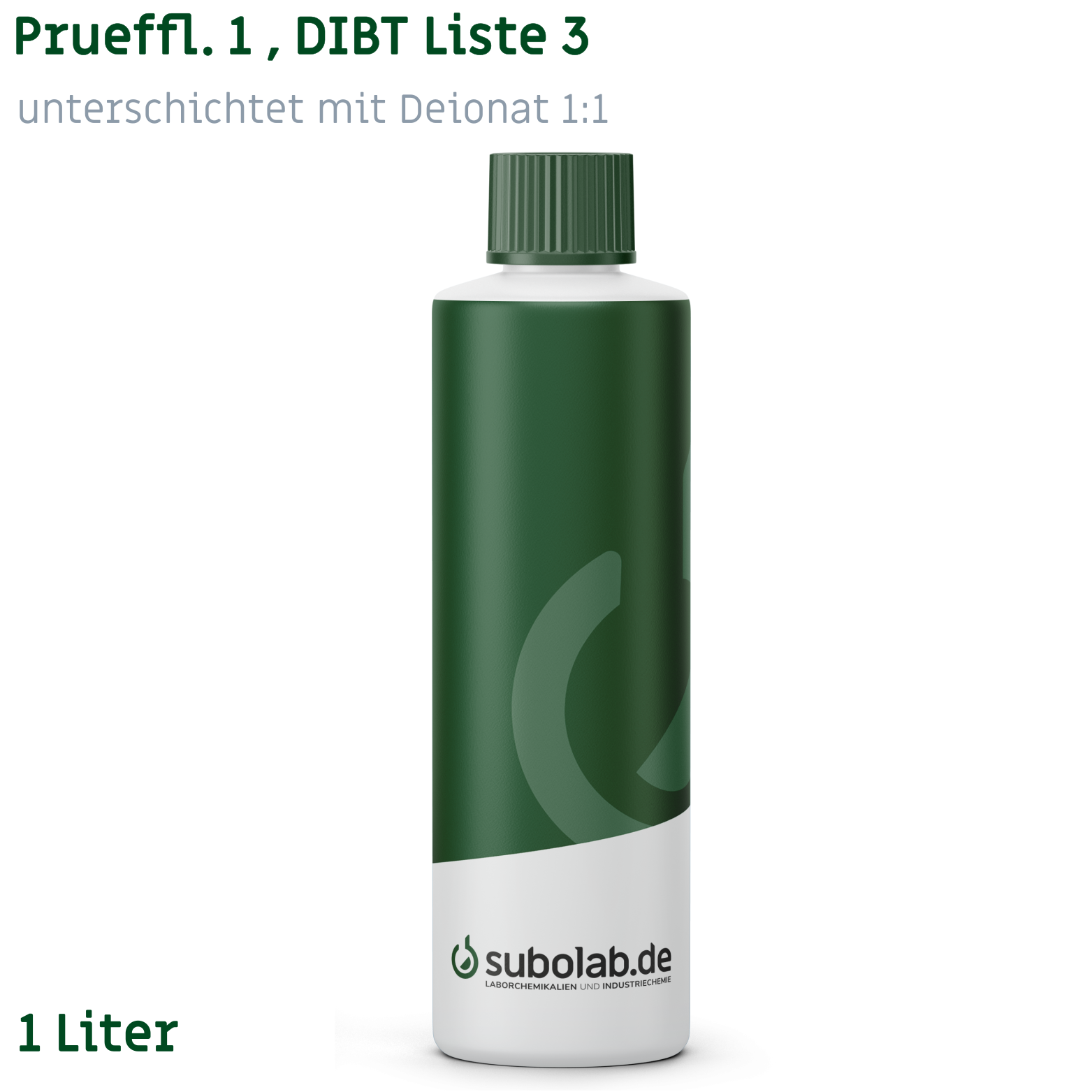 Bild von Prueffl. 1 , DIBT Liste 3, unterschichtet mit Deionat 1:1 (1 Liter)