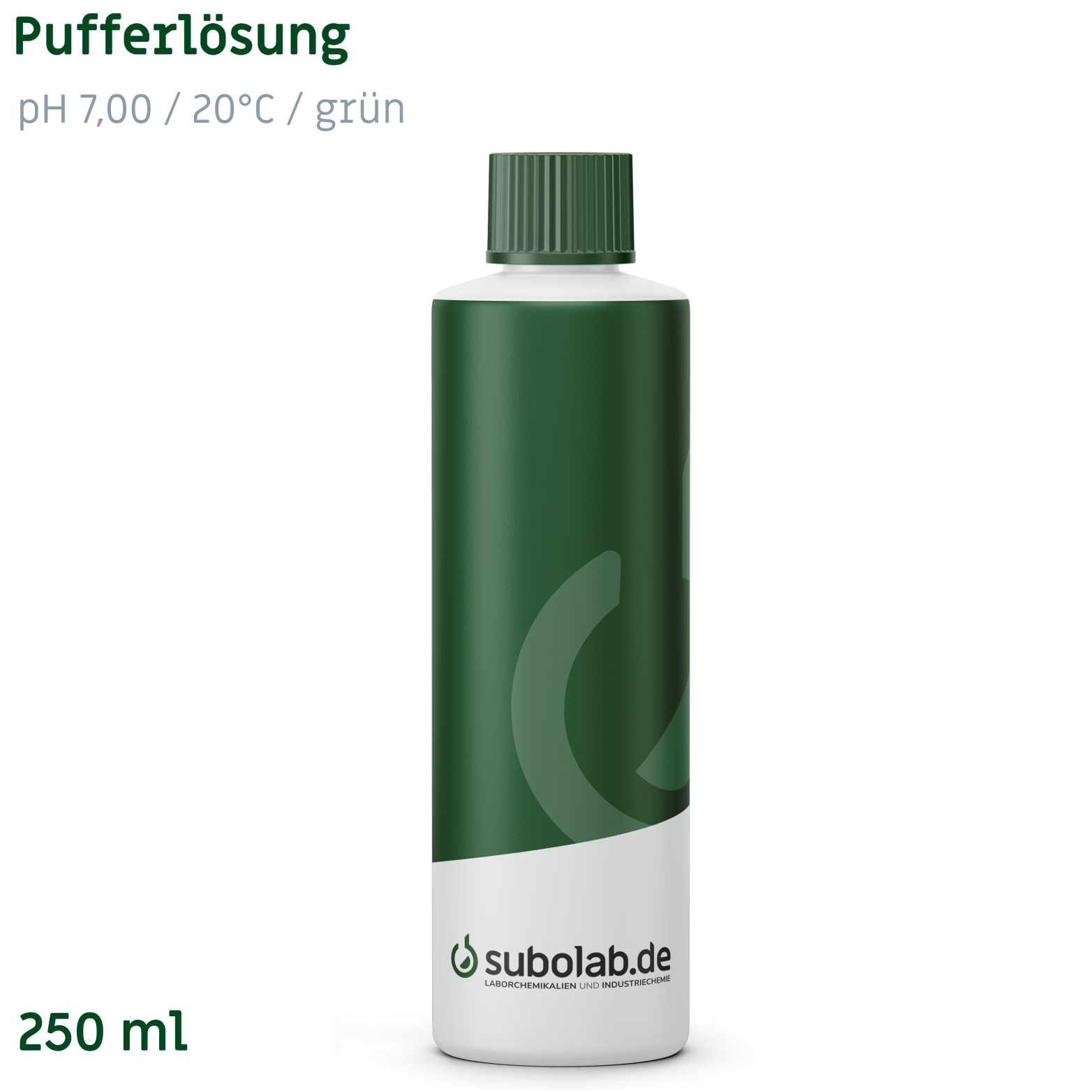 Bild von Pufferlösung pH 7,00 / 20°C / grün (Kaliumdihydrogenphosphat, di-Natriumhydrogenphosphat) (250 ml)