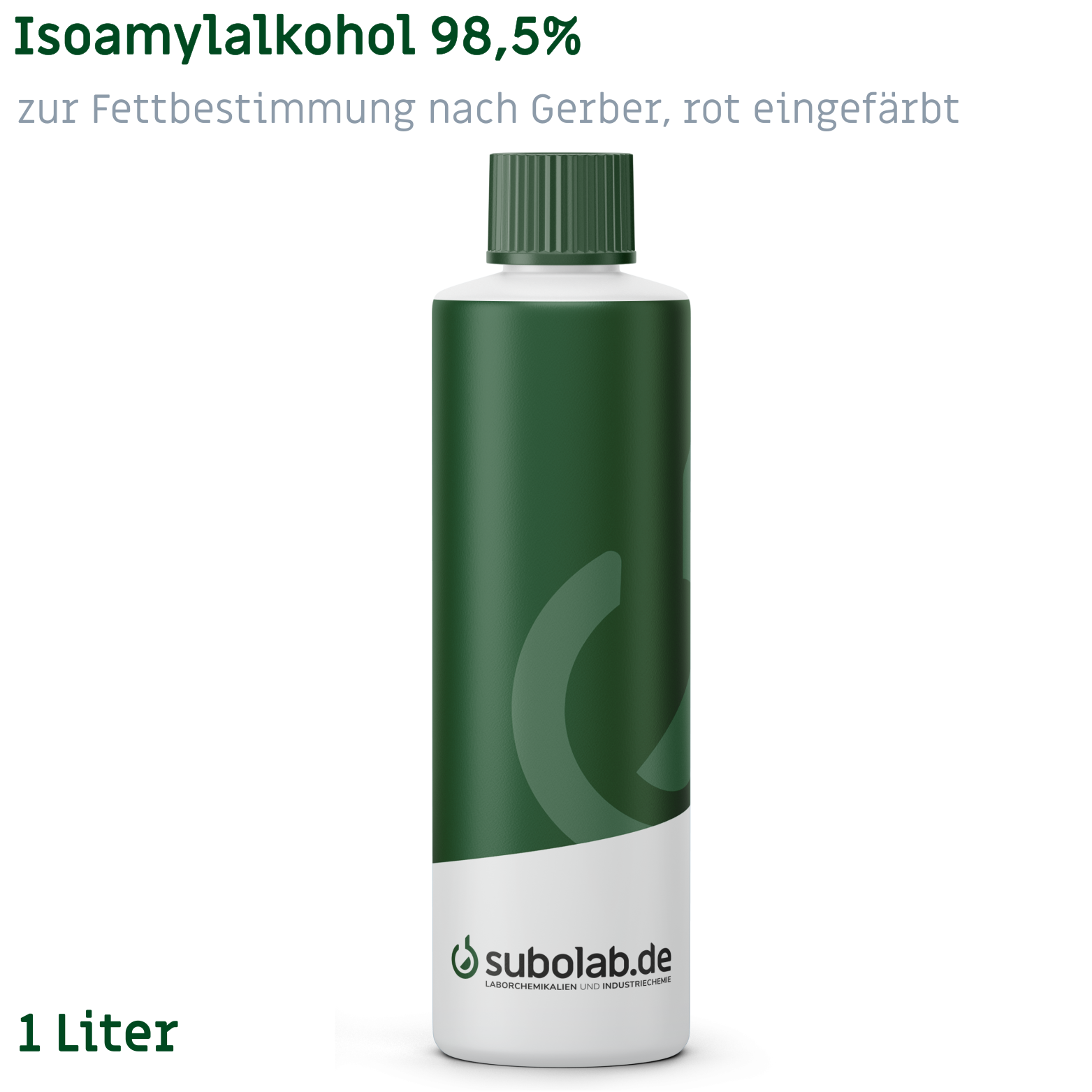 Bild von Isoamylalkohol 98,5% zur Fettbestimmung nach Gerber, rot eingefärbt (1 Liter)