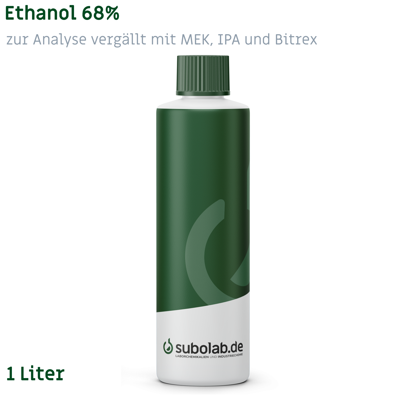 Bild von Ethanol 68% zur Analyse vergällt mit MEK, IPA und Bitrex (1 Liter)