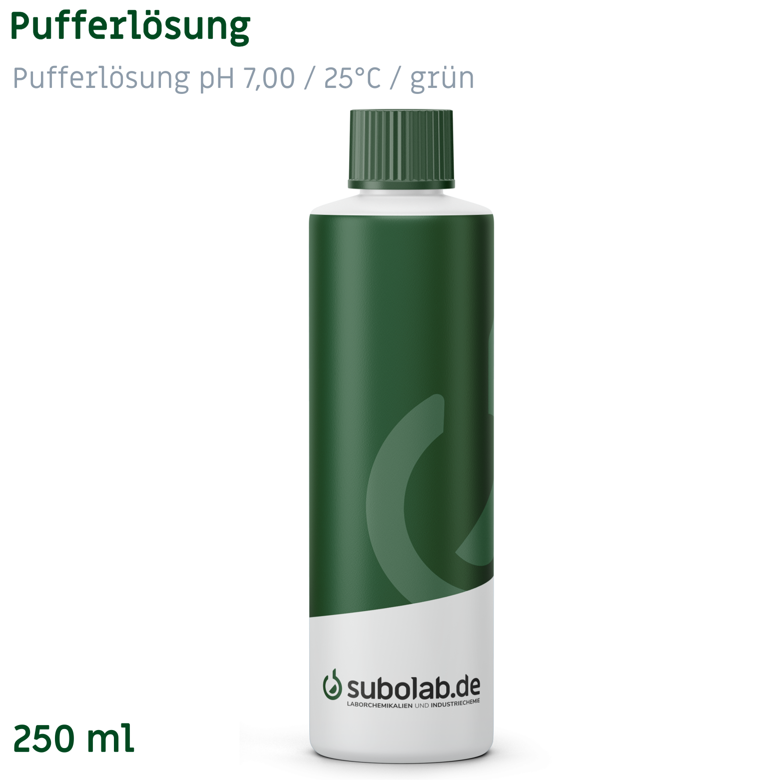 Bild von Pufferlösung pH 7,00 / 25°C / grün (Kaliumdihydrogenphosphat, di-Natriumhydrogenphosphat) (250 ml)