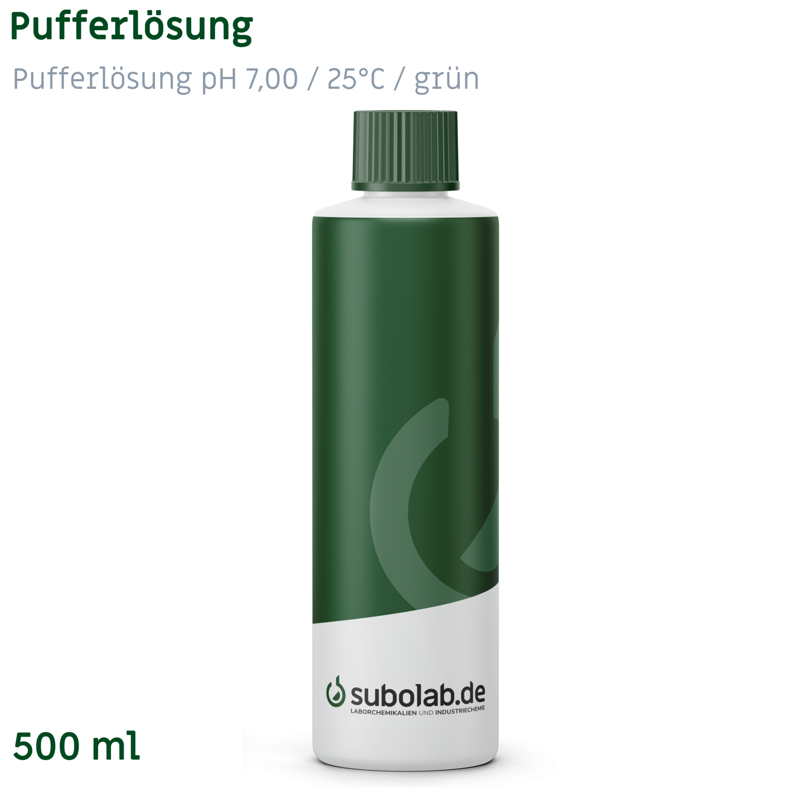 Bild von Pufferlösung pH 7,00 / 25°C / grün (Kaliumdihydrogenphosphat, di-Natriumhydrogenphosphat) (500 ml)