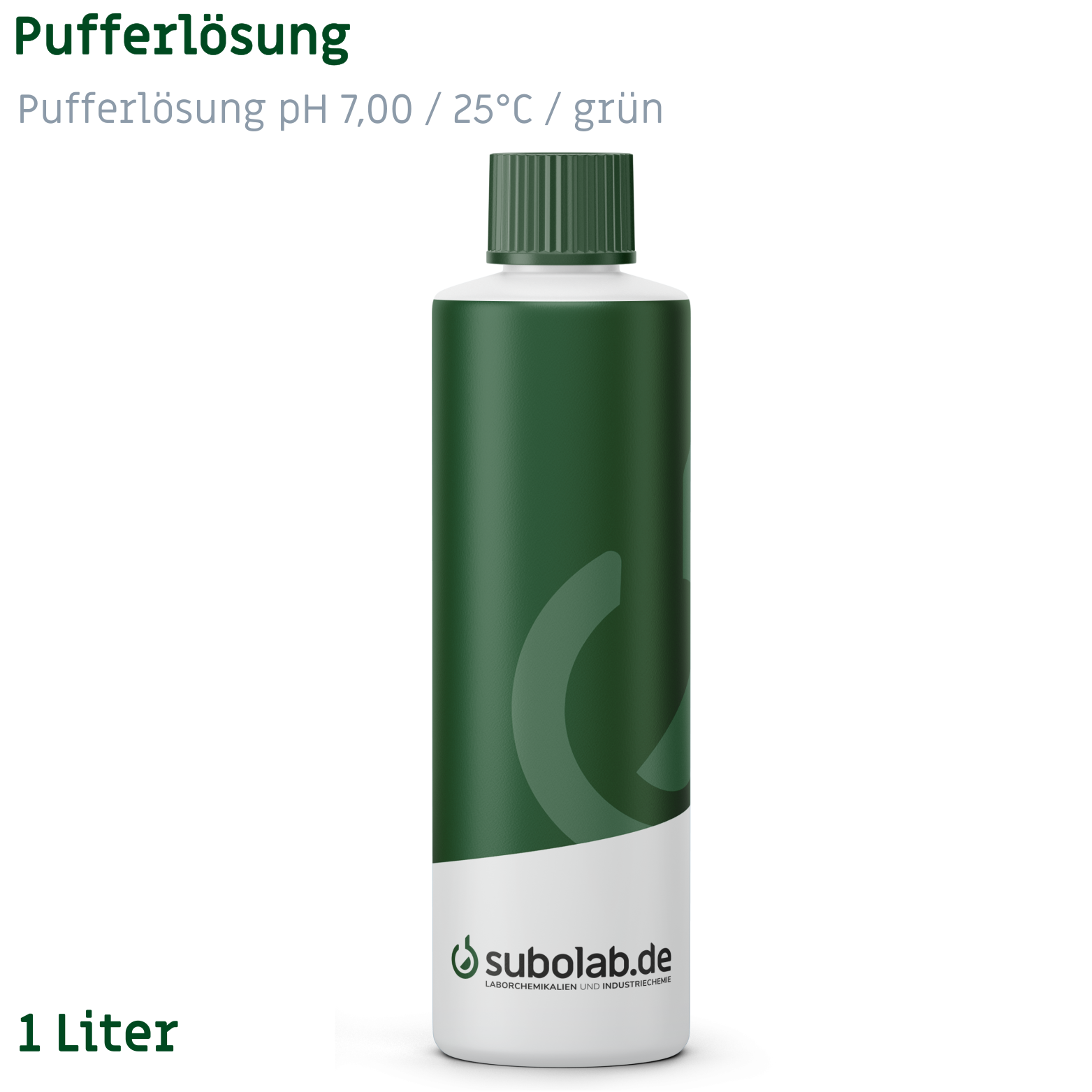 Bild von Pufferlösung pH 7,00 / 25°C / grün (Kaliumdihydrogenphosphat, di-Natriumhydrogenphosphat) (1 Liter)