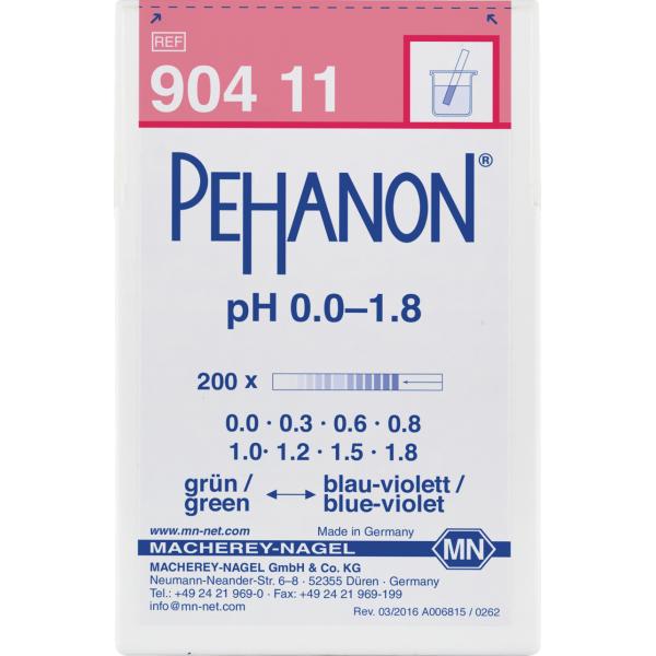 Bild von Indikatorpapier PEHANON , pH 0,0-1,8, Dose m, 200 Streifen 11x100 PH - Papier